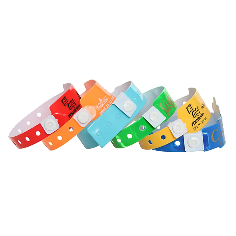 FTGO Solid Waterproof Adult Size Plastic ID PVC promotional disposable activity wristband
