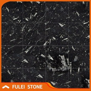 Pulido fósiles mármol negro con vetas blancas precio losas - Product Image 2