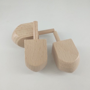 Kayu Dreidels 2-1/2 Inch, Yang Belum Selesai Alami Kayu Beech Spinning Top Mainan - Product Image 3