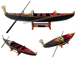 Góndola-bote de remos de madera, modelo en COLOR negro, bote artesanal - Product Image 3