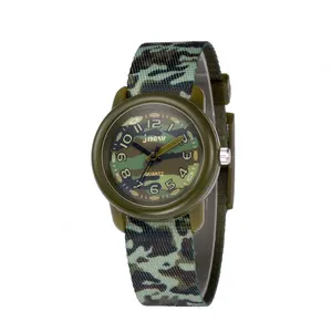 Reloj verde militar de dibujos animados para niños, resistente al agua y al agua