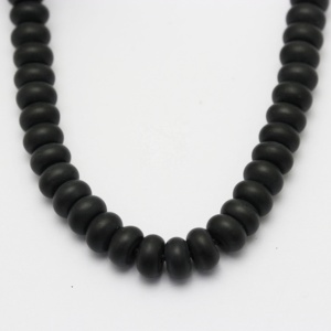 Wholesale 2.0mm Big Large Hole <strong>Black</strong> Onyx Frosted Matte Rondelle <strong>Beads</strong> for Jewelry Making - Product Image 4