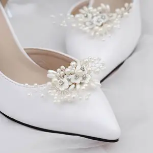 Da sposa fatto a mano perla accessori per scarpe per le donne scarpe