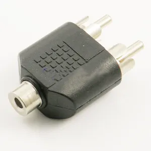 3 RCA Audio Adaptateur Splitter 2 Mâle à 1 Femelle Audio Connecteur