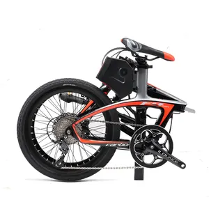 SAVA 탄소 E 자전거 bafang 최대 드라이브 20 인치 9 속도 250W 전기 접이식 자전거 탄소 섬유 전기 자전거 ebike