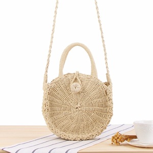 Rotonda Borsa di Paglia Fatti <span class=keywords><strong>A</strong></span> <span class=keywords><strong>Mano</strong></span> Rattan Intrecciato Vintage Retro di Paglia <span class=keywords><strong>Corda</strong></span> Lavorato <span class=keywords><strong>A</strong></span> Maglia Delle Donne Crossbody Della Borsa Fresca Sacchetto Della Spiaggia di Estate - Product Image 5