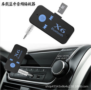 2018 HG X6 4.1 EDR <span class=keywords><strong>Bluetooth</strong></span> 4.1V Aux ses alıcı adaptörü 3.5mm Handsfree araç kiti TF kart <span class=keywords><strong>a2DP</strong></span> Mp3 müzik alıcısı