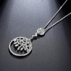 LUOTEEMI Nuovo Trapezoidale Rare Cut Cubic Zirconia di Cristallo In <span class=keywords><strong>Oro</strong></span> Bianco Ha Placcato I Monili Della <span class=keywords><strong>Collana</strong></span> Delle Donne - Product Image 6