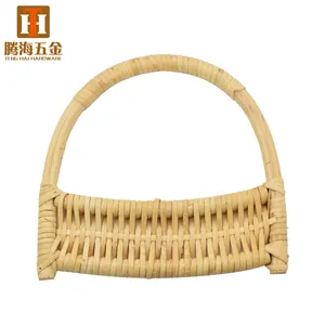 Hand made nature color D shape bamboo woven purse handle