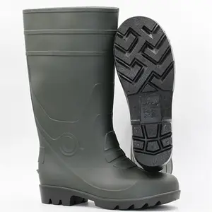 Wholesale PVC Wellies Boots Rain Boots Ordinary Steel Toe Working PVC Rain Boots Waterproof Men For Adults