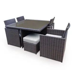 Klassieke Ruimtebesparend Cube Dining Sets Voor Tuin En Rieten Dining Set Rotan Tuinmeubilair