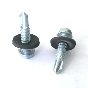 Colored Hex/Tex Head Flange Metal Sizes EPDM Rubber Washer Self Drilling Roofing Screw