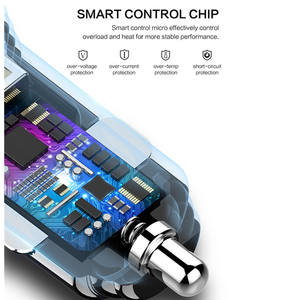 Cargador de Coche USB de 24W <span class=keywords><strong>con</strong></span> Doble Puerto 12-24V, Carga Rápida, Manos Libres, Interruptor Táctil Estéreo, Ranura para Tarjeta SD, Resistente al Fuego, <span class=keywords><strong>con</strong></span> Certificación ROHS, para Encendedor de Cigarrillos - Product Image 3