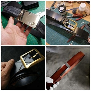Automatic Ratchet Sliding Black Custom Leather Men <strong>Belt</strong>