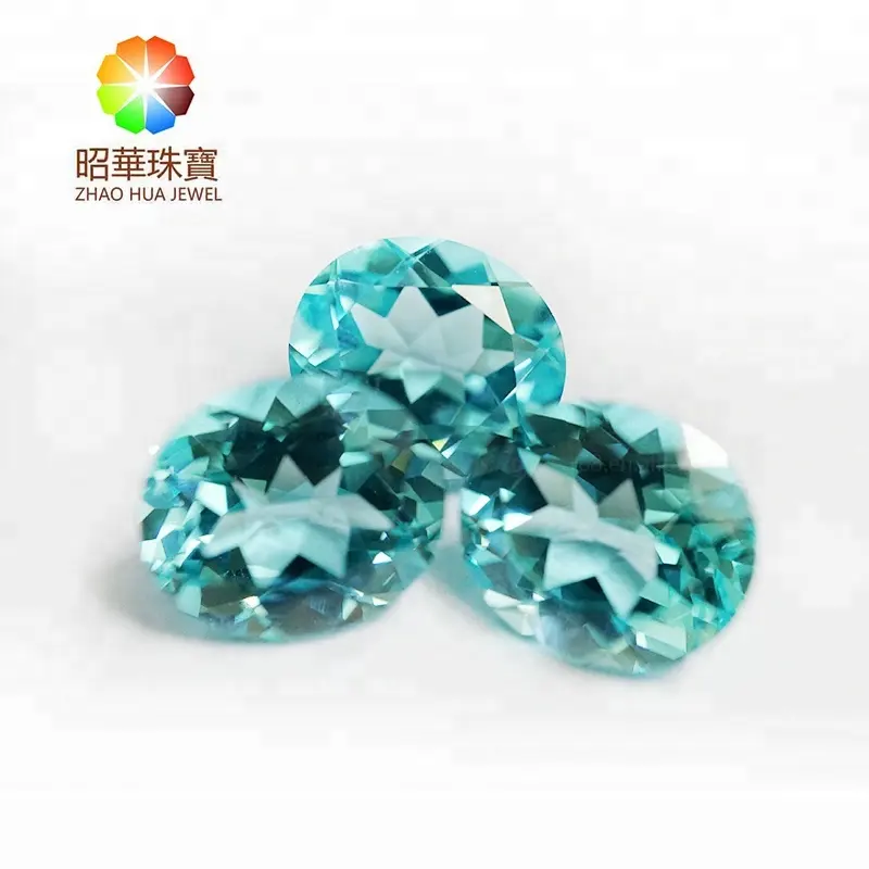 NanoSital Mint Aquamarine gems Ovale steen Bloemen cut losse edelstenen