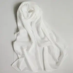 8mm Habotai White Silk Scarves Plain White Silk Scarfs For Painting