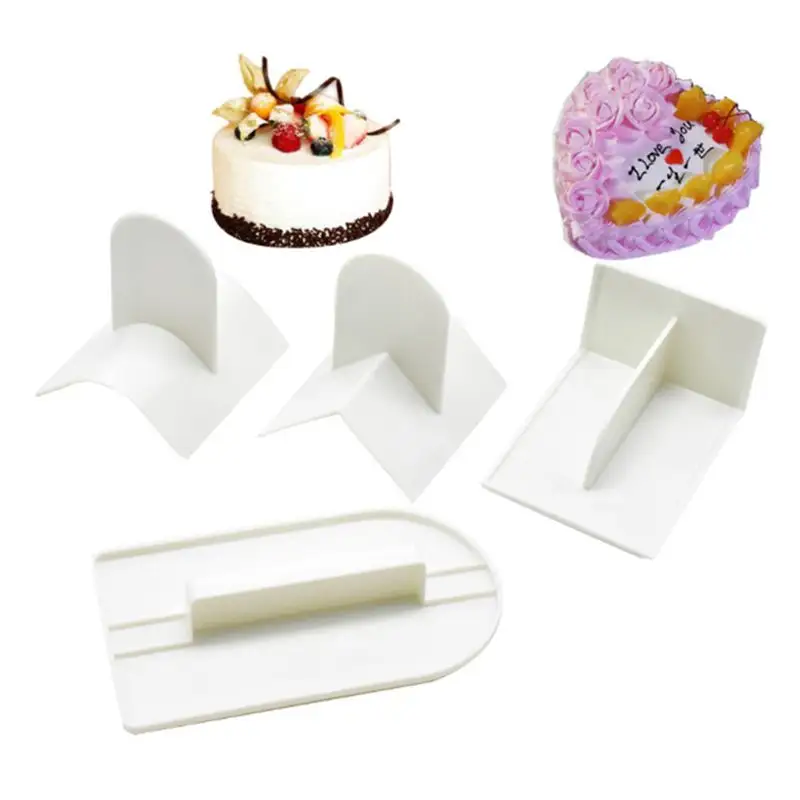 Lixsun 4pcs Cake Fondant Icing Smoother Polisher for Cake Decoration Sugarcraft Scraper Paddle Tool