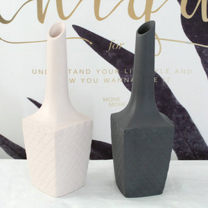 Coloré En Relief Carré Grand Nu Argile Trompette Vase Pour Le Mariage, Partie, décor À La Maison - Product Image 4