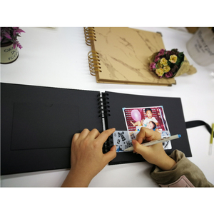 Nero Copertina Rigida FAI DA TE Moderna 12x12 Sprial Scrapbook <span class=keywords><strong>Album</strong></span> di Foto Con 4x6 Finestra - Product Image 5