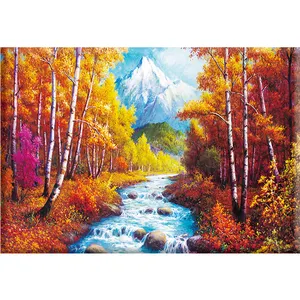 Peinture de diamant 5d avec strass à faire soi-même, paysage d'extérieur, de rivière et de montagne, artistique murale, vente en gros, livraison directe depuis l'usine