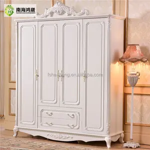 4 portes en bois MDF blanc, sculptées à la main, Style français, pièces