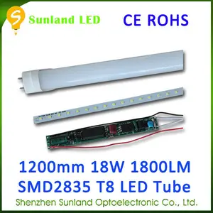 2014 energy saving pure white AC85-265V SMD2835 CE ROHS passé t8 18 w led tube