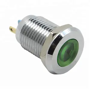 IN10 12mm waterproof LED indicator light pilot lamp flat round 12V signal lamp IP67