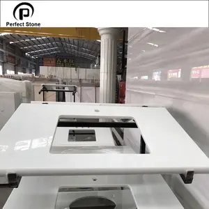 Bianco puro Pietra Nano di Vetro Piano di Lavoro E <span class=keywords><strong>Bagno</strong></span> Parte Superiore di Vanità - Product Image 1