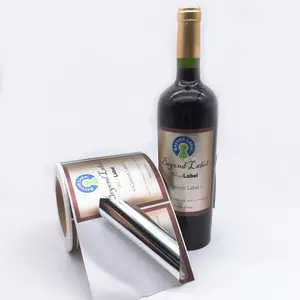 Pequeño MOQ Boyue marca etiqueta adhesiva holográfica etiqueta engomada del vinilo para copas de vino