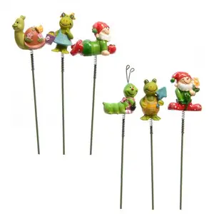 Miniature Resin Animal Garden Staked Springy Accessories, Set of 3