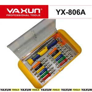 Yaxun 806A 12 puntas juego de destornilladores de apertura de reparación de herramientas de bricolaje para teléfono móvil, juego de herramientas para iphone,ipad ,Samsung nokia
