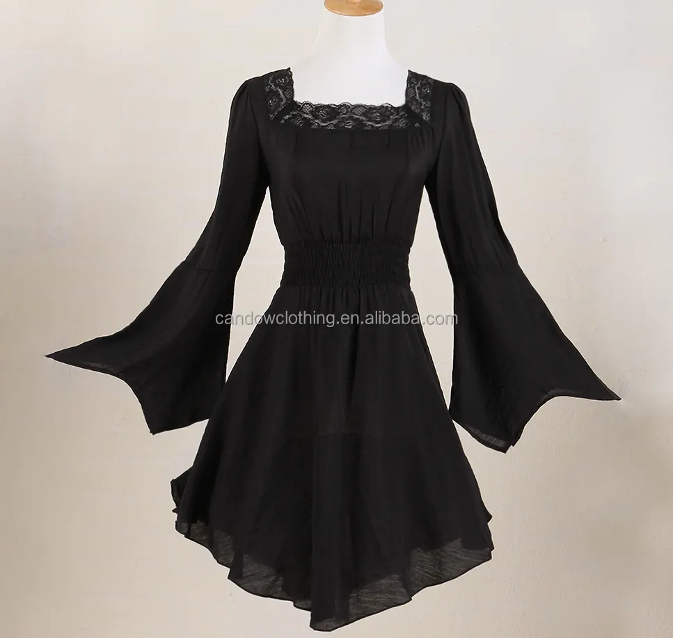2021 स्टॉक में देवियों फैशन ऑनलाइन dropship काले सफेद आस्तीन फीता ट्रिम महिला लंबे ब्लाउज