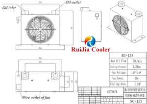 Mini Heat Exchanger Industrial Fan Coolers Tube Fin Oil Cooler AH0607
