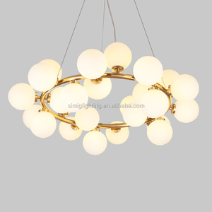 Simig lighting oro contemporaneo sfera di vetro sala da pranzo lustro moderno rotondo <span class=keywords><strong>nuvola</strong></span> luce led G4 lampadina <span class=keywords><strong>lampadario</strong></span> - Product Image 6