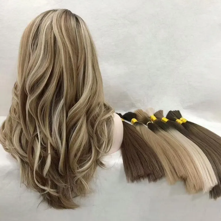 New ombre 1B#/27# with highlight color 613# curly full lace virgin remy human hair wig