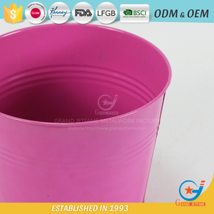 Plante décorative pot couvre en plein air de jardin en métal usine galvanisé pots - Product Image 4