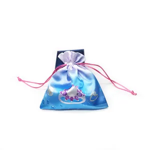 Satin Bag Custom Colorful Drawstring Satin Jewelry Pouch Bag With Logo