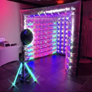 Werbung LED Licht aufblasbare V sharp silber typ Photo Booth Zelt