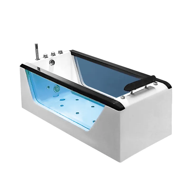 K-8918A Sex Usa Acrylic Two Sided Glass Hot Tub Old Woman Whirlpool Bathtub With Bathroom Accessories