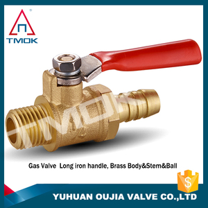 Bola de latón gas vavle <span class=keywords><strong>todo</strong></span> pulgadas de largo mango de hierro rojo Paso total de petróleo y gas rosca hembra hecho en Zhejiang - Product Image 1