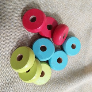 Roue ronde en <span class=keywords><strong>bois</strong></span> coloré 47*17mm, perles plates en <span class=keywords><strong>bois</strong></span> naturel non fini - Product Image 2