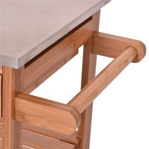 뜨거운 판매 도매 여러 크기 홈 가구 음식 배달 자동차 식사 대나무 주방 트롤리 - Product Image 4