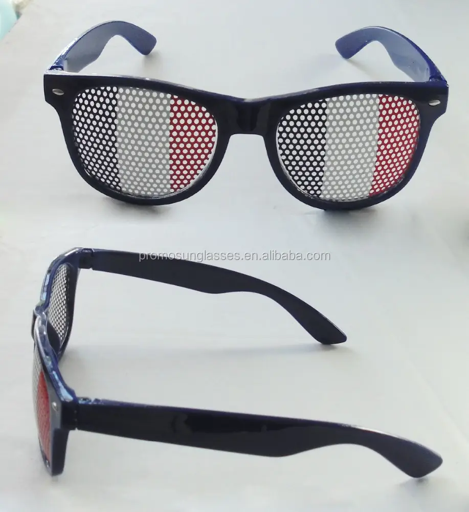211822-67 French Flag Sun Glasses Cheap Promotion Pinhole Sticker Sunglasses低Mini Qty送料無料でカスタムロゴサンプル