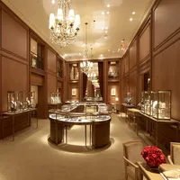 Loja de joias comercial de ouro de primeira classe, decoração de joias, design de interiores