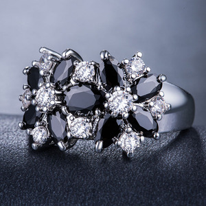 Commercio all'ingrosso di Lusso 8 Colorfs Anelli di Zircon Del Fiore Per Le Donne In Argento 925 Placcato Monili di Nozze di Cristallo HS-CS-B1113 - Product Image 6