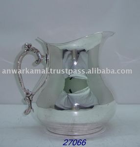 Carafe à eau en laiton plaqué argent - Product Image 2