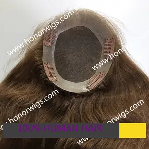 HT601 human hair 5x6inch Toupee #5 color 12 inches length 150% hair density natural wave free style wig