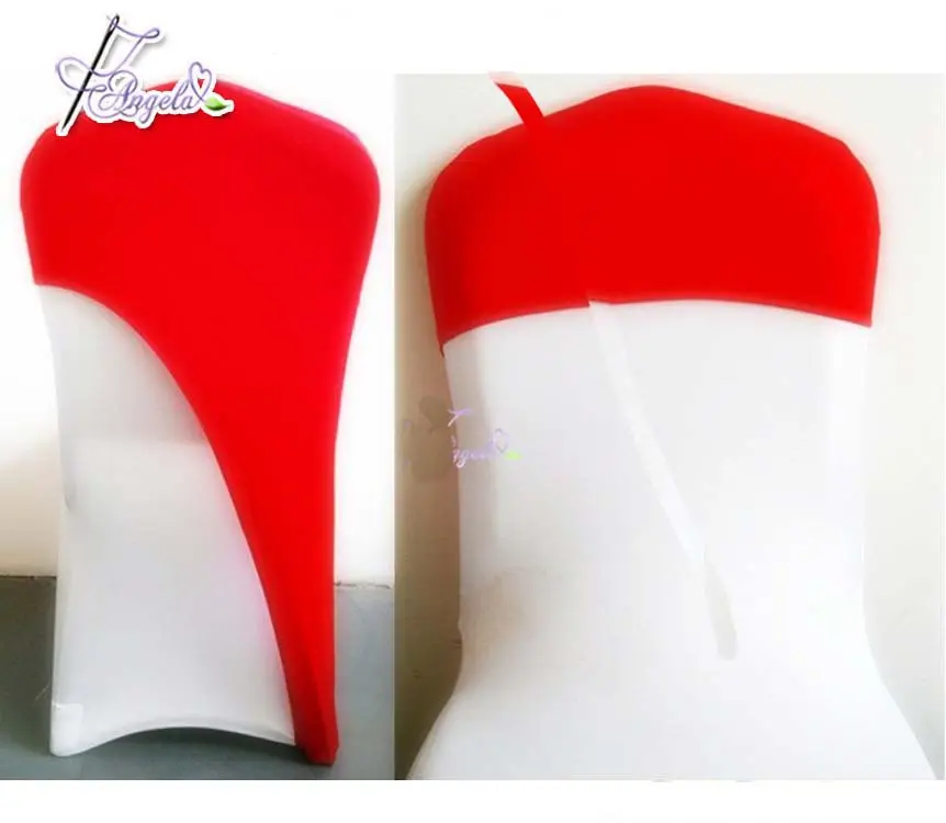 Angela Wedding Red Universal Spandex Chair head rest covers half chair covers for banquet chairs