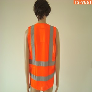 120gsm tejido de punto 2 Horizontal 2 verticales Hi Vis naranja chaleco - Product Image 5