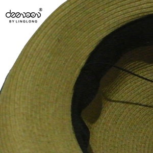 Chicas de promoción Plegable Negro Bowknot Bowler <span class=keywords><strong>Sombrero</strong></span> de <span class=keywords><strong>Paja</strong></span> - Product Image 3